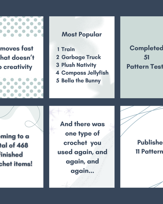 Crochet Wrapped Stats – Instagram Canva Template - Azure Sparkle