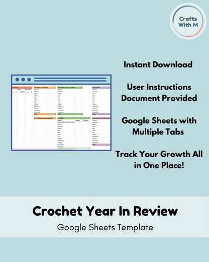 Crochet Year In Review Google Sheets Template