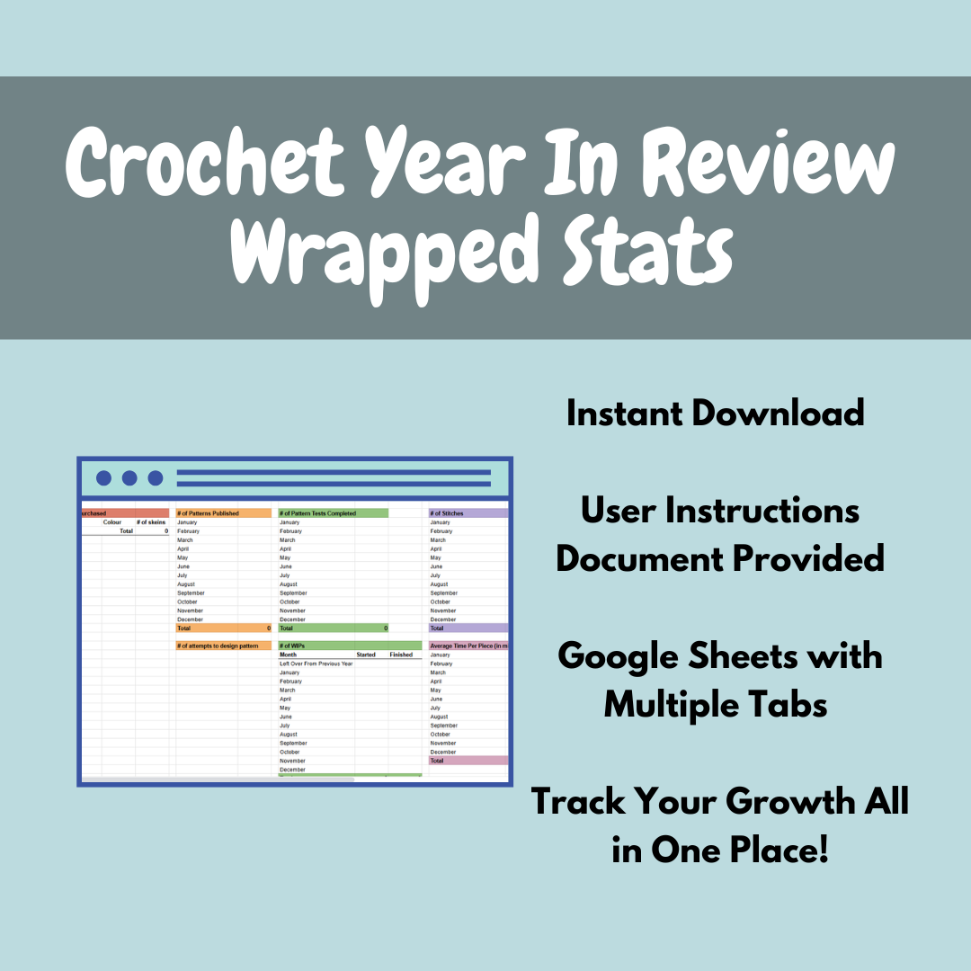 Crochet Year In Review Google Sheets Template