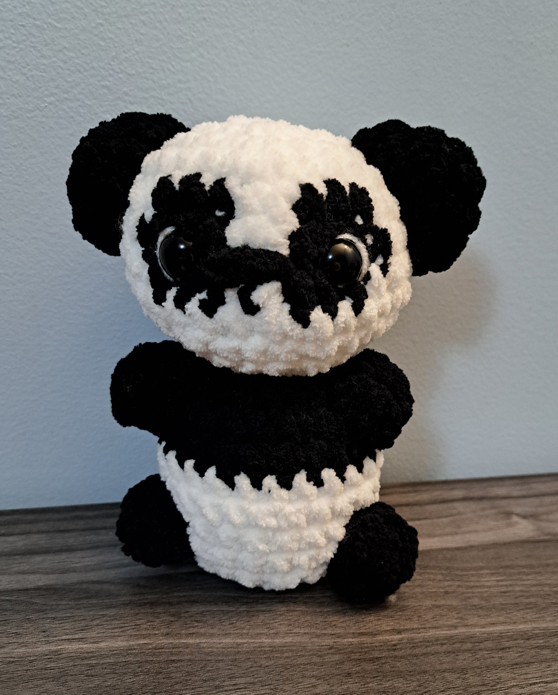 crochet panda bear, bear, panda , part of the adventure buddies series of crochet patterns