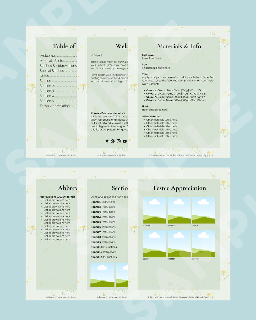 Crochet Pattern Template - Canva Template - Delicate Touch