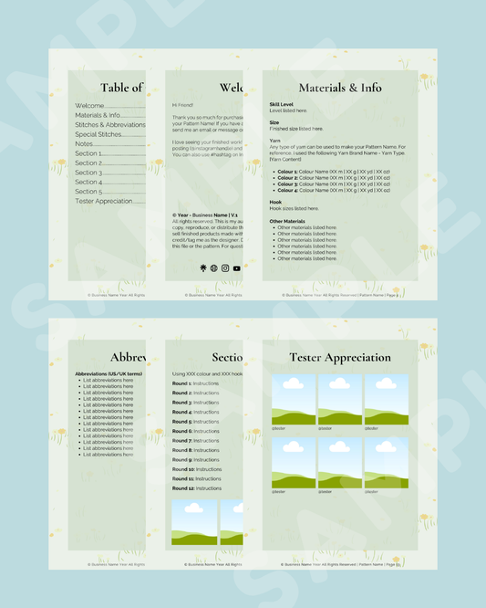 Crochet Pattern Template - Canva Template - Delicate Touch