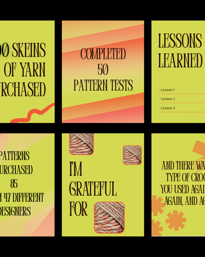 Crochet Wrapped Stats – Instagram Canva Template - Zesty Pop