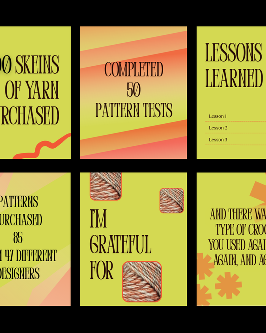 Crochet Wrapped Stats – Instagram Canva Template - Zesty Pop