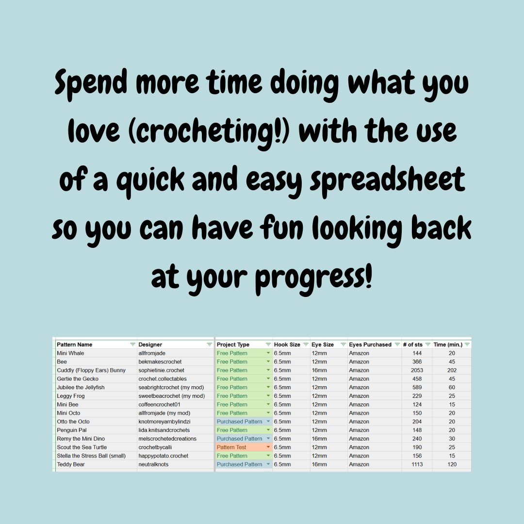 Crochet Year In Review Google Sheets Template